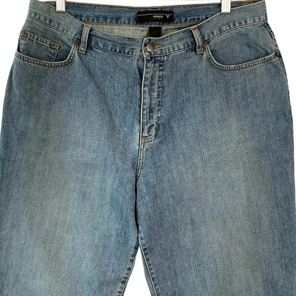 Venezia Denim Straight Leg High Waist Light Washed Mom Blue Jeans Plus Size 18 - Picture 3 of 15